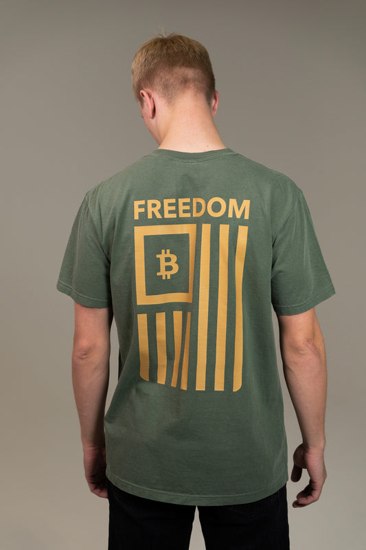 Bitcoin Freedom T-Shirt - Military Green
