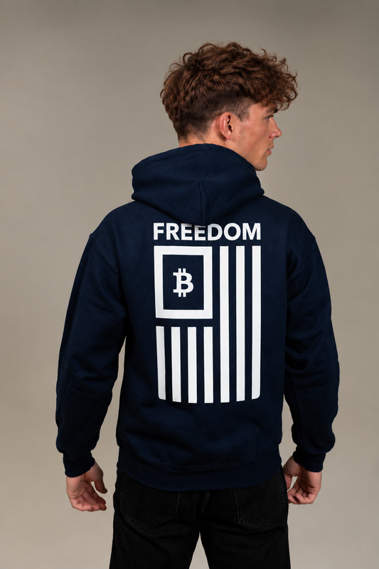 Bitcoin Symbol Hoodie - Deep Navy