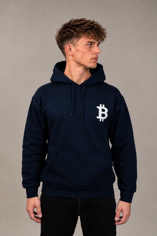 Bitcoin Symbol Hoodie - Deep Navy