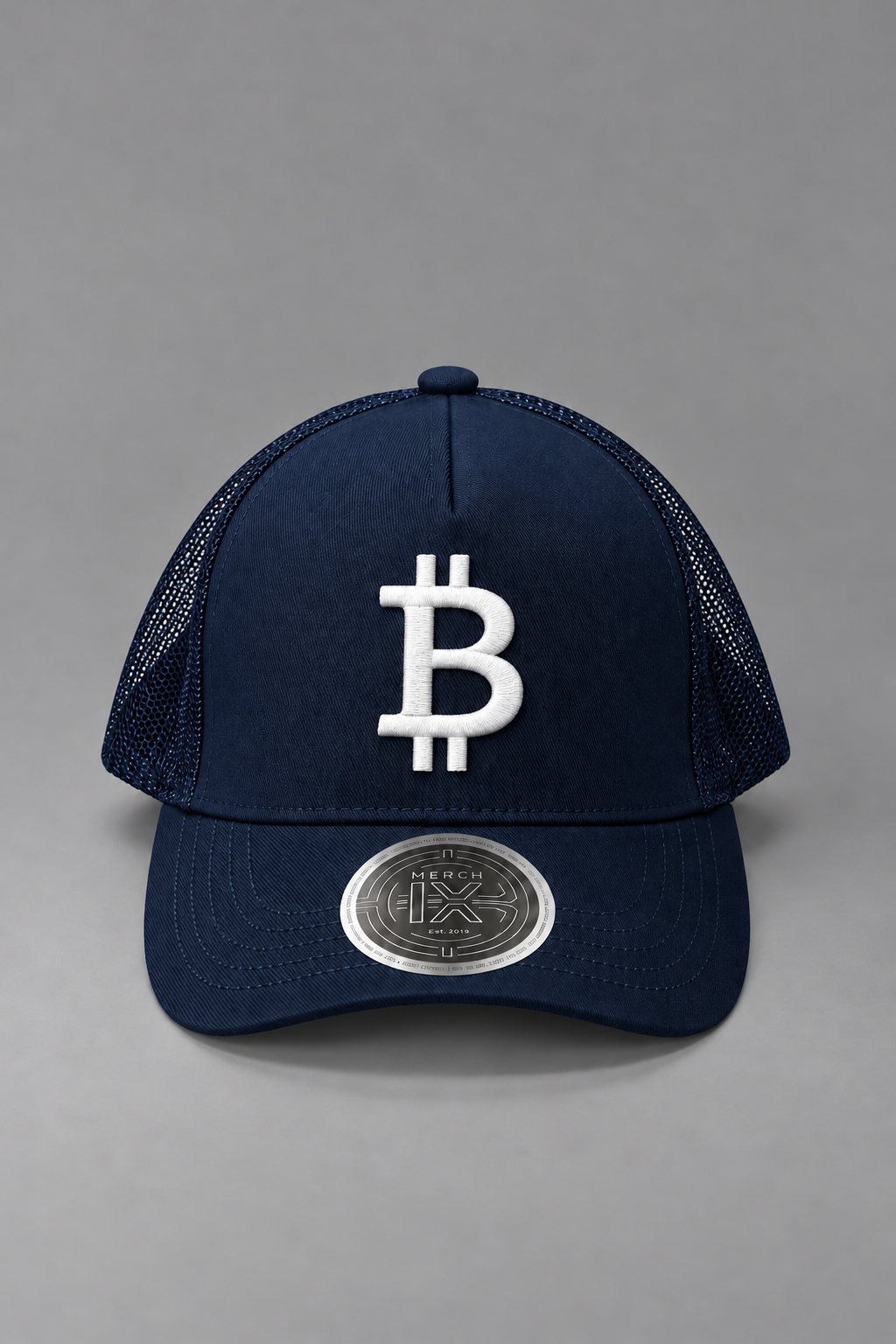 Navy Bitcoin Trucker Bat (Snapback)