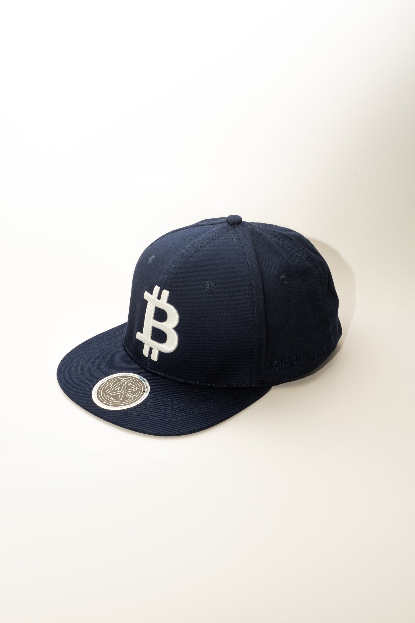 Merch IX Bitcoin Flat-Brim Strapback - Navy