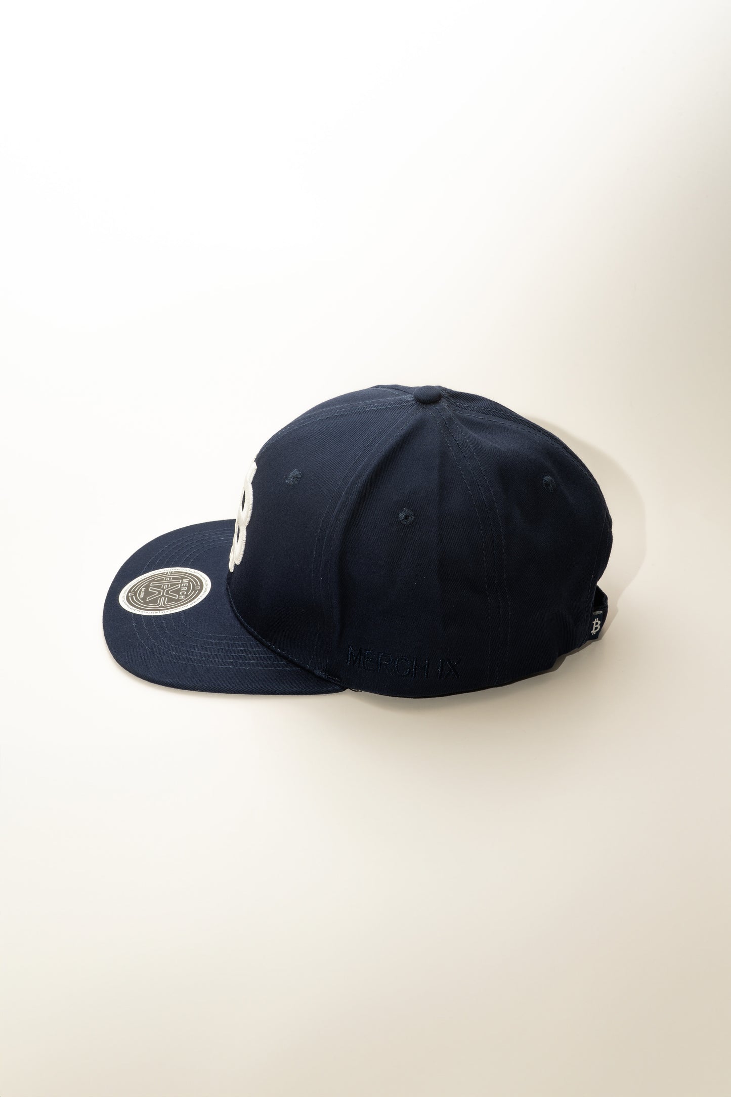 Merch IX Bitcoin Flat-Brim Strapback - Navy