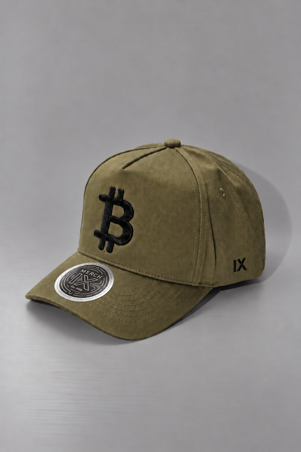 Military Green Bitcoin Hat - High-Crown (Strapback)