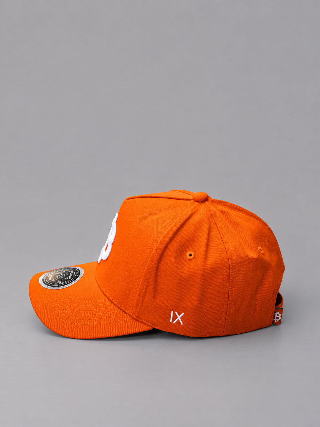 Merch IX High-Crown Bitcoin Strapback - Satoshi Orange