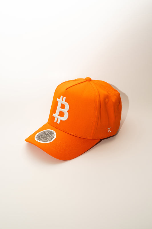 Merch IX High-Crown Bitcoin Strapback - Satoshi Orange