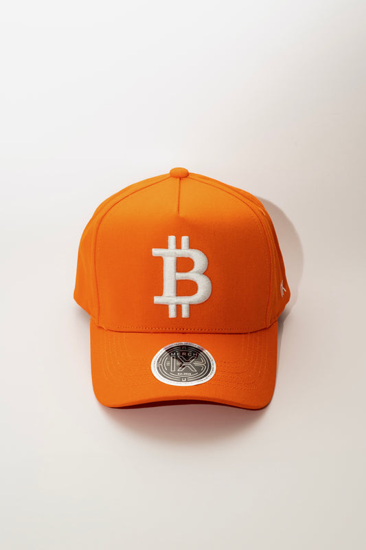 Merch IX High-Crown Bitcoin Strapback - Satoshi Orange