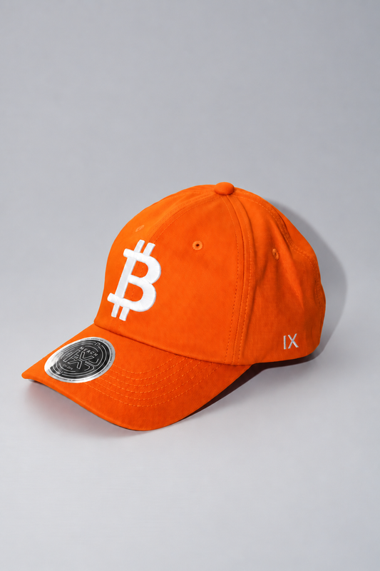 Satoshi Orange Relaxed-Fit Bitcoin Cap