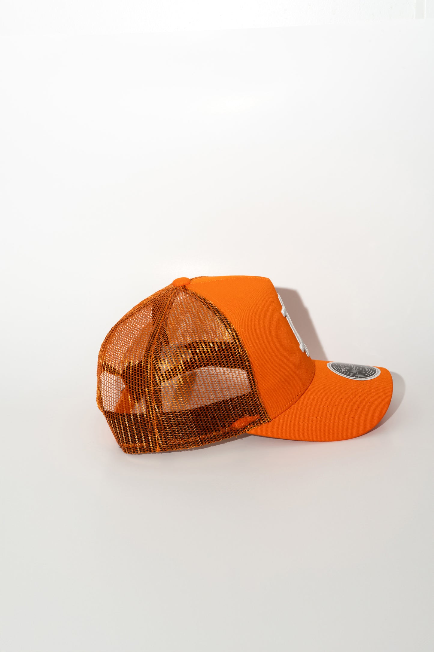 Satoshi Orange Bitcoin Trucker Hat - High-Crown Cap
