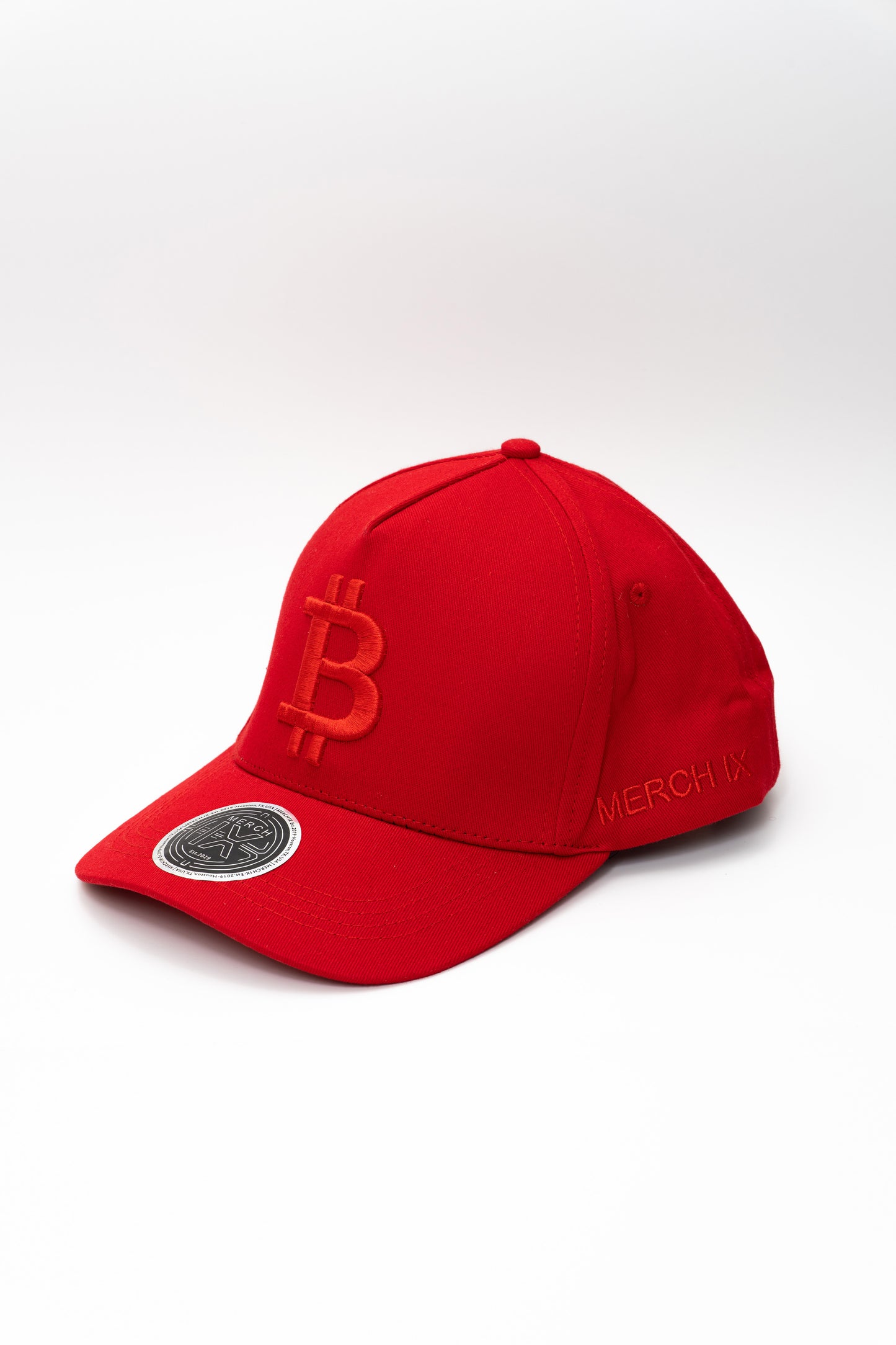 Red Bitcoin Snapback - High-Crown Structured Cap