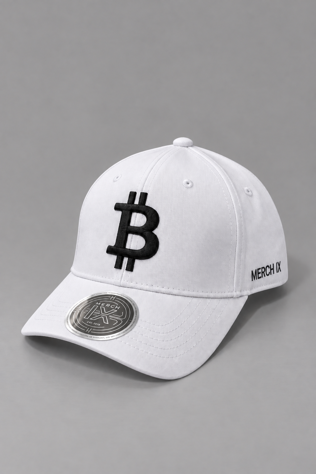Merch IX White Bitcoin Hat - Strapback