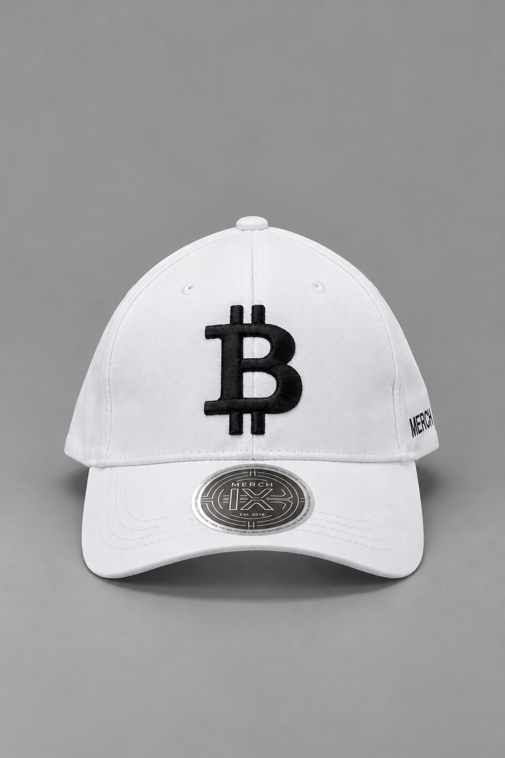 Merch IX White Bitcoin Hat - Strapback