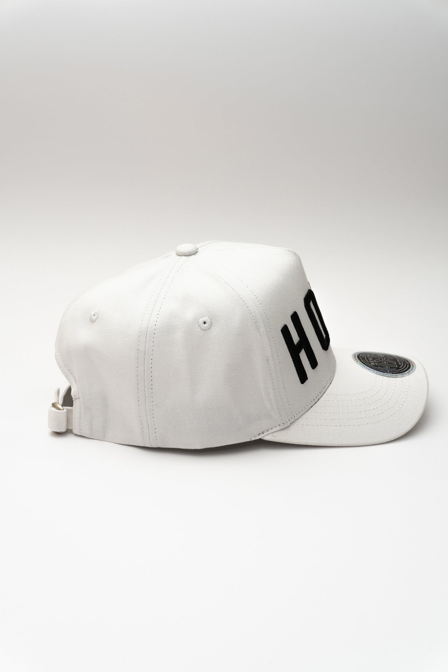 White Bitcoin HODL Hat - High-Crown Strapback