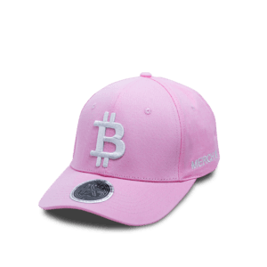 Pink Bitcoin Hat Angled Shot