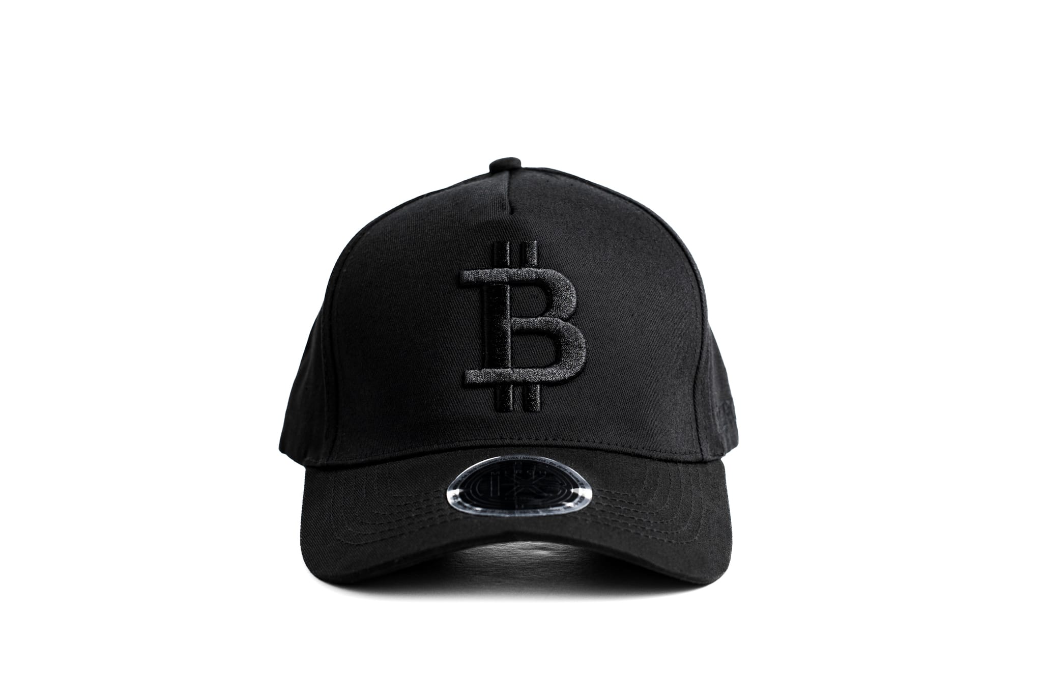 All Black Bitcoin Hat Front Shot