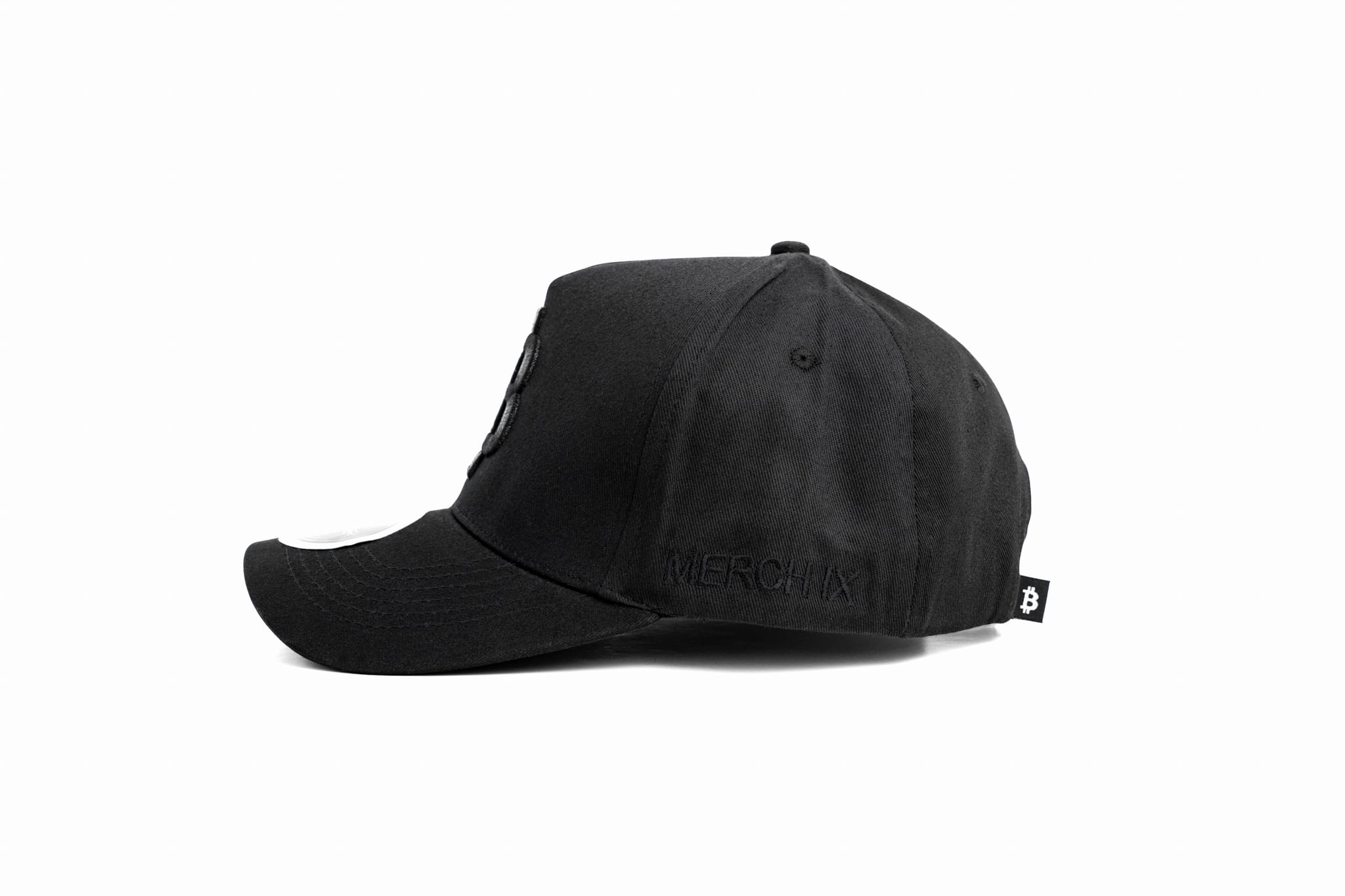 All Black Bitcoin Hat Side Shot 2
