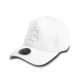 All White Bitcoin Hat
