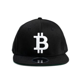 Black Bitcoin Flat Brim Snapback Front Shot