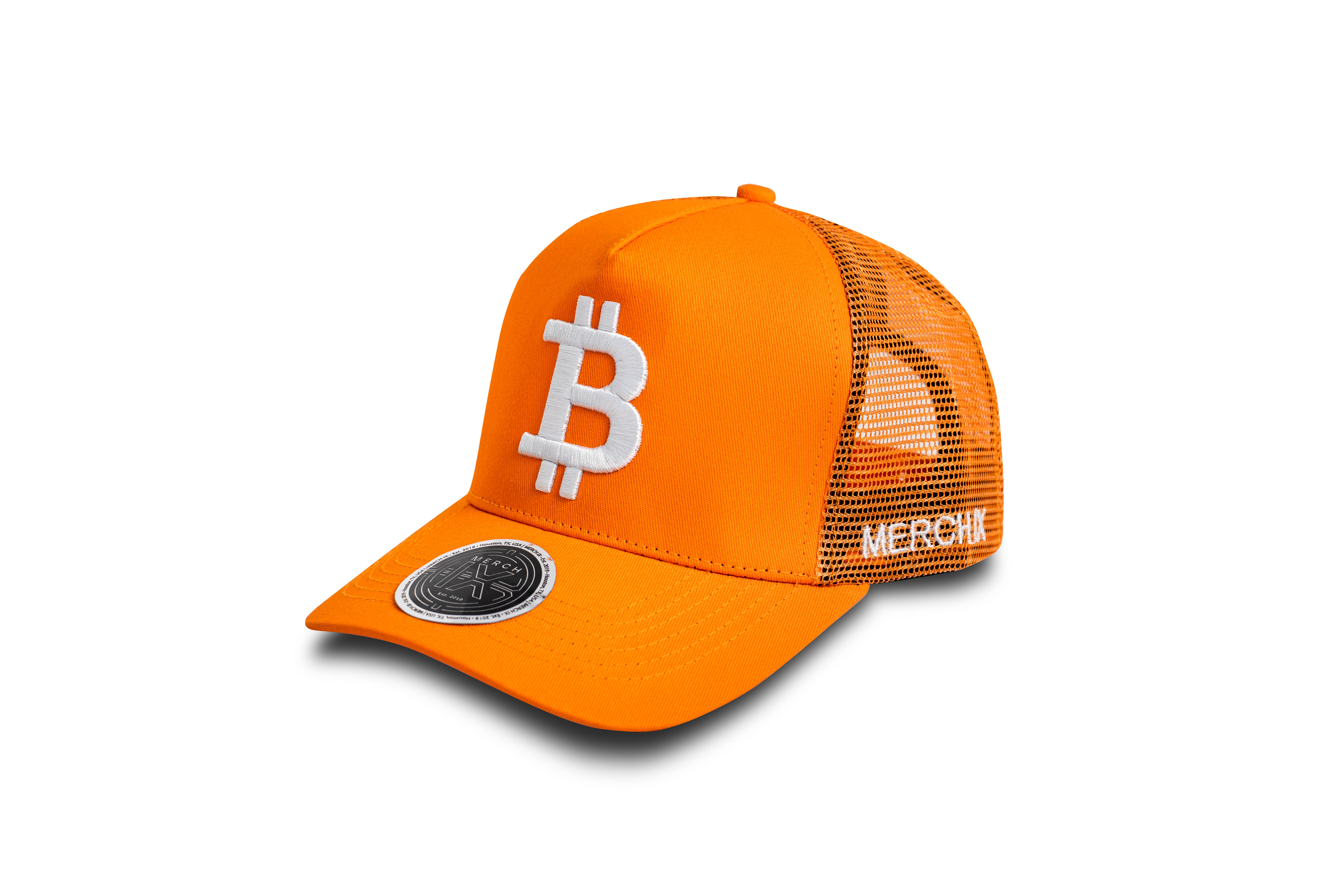 Orange Bitcoin Trucker Hat