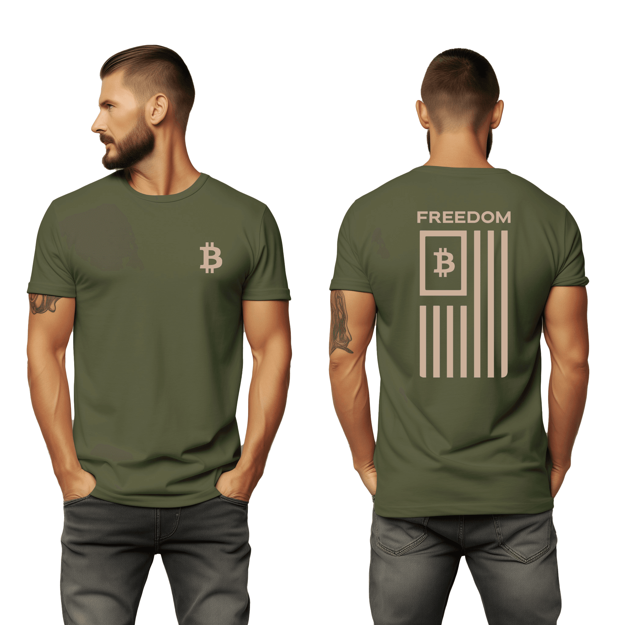 Bitcoin Freedom Shirt - Military Green